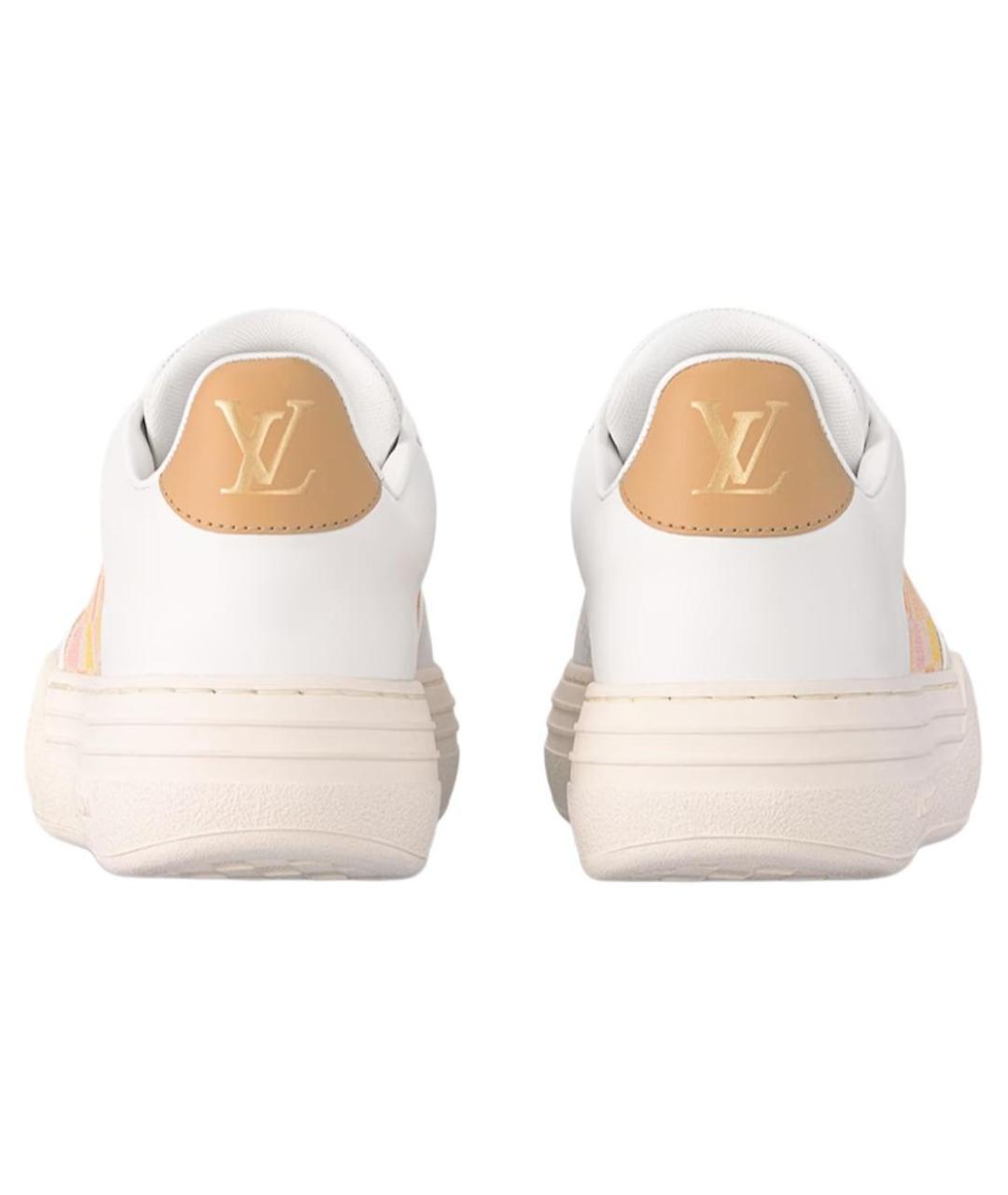 LOUIS VUITTON Бежевые кожаные кроссовки, фото 5