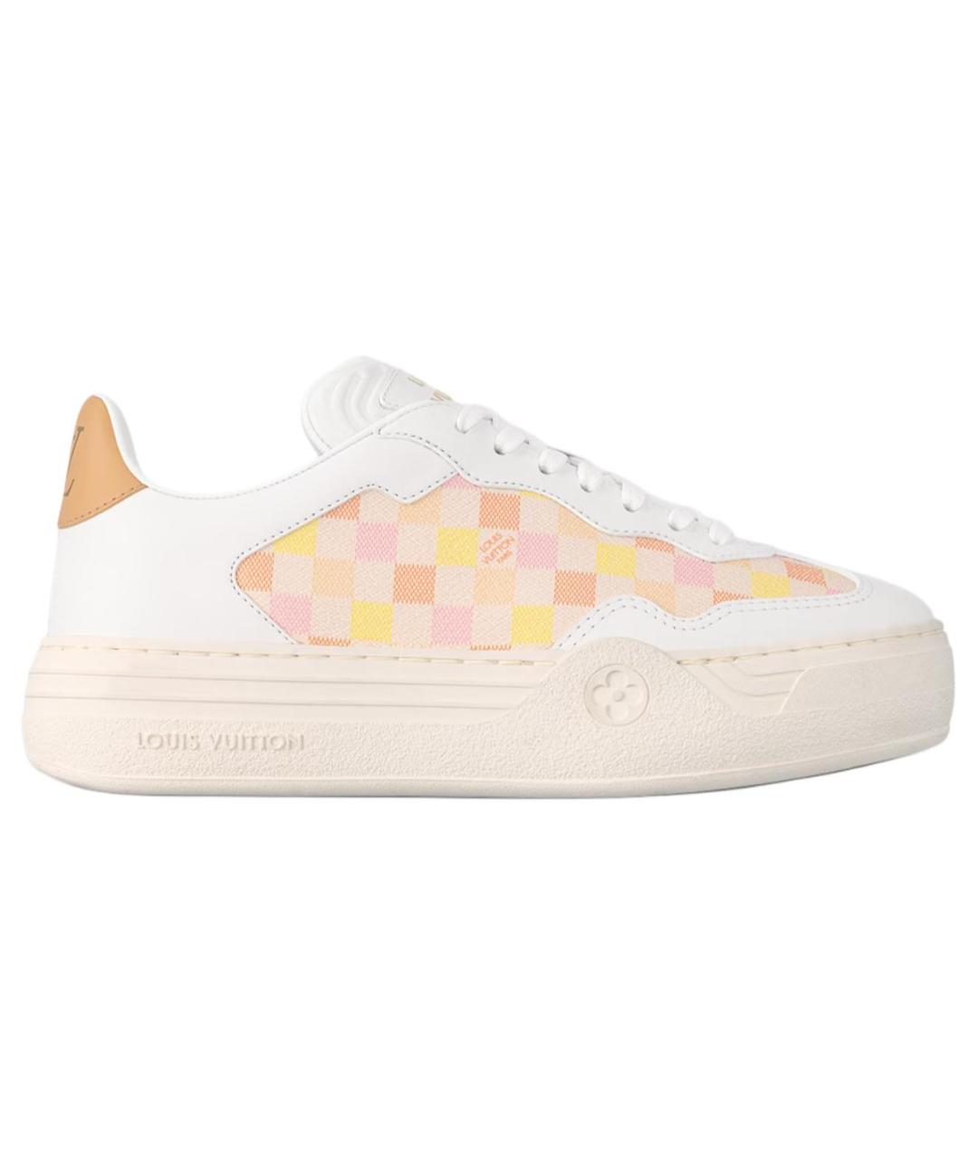 LOUIS VUITTON Бежевые кожаные кроссовки, фото 1