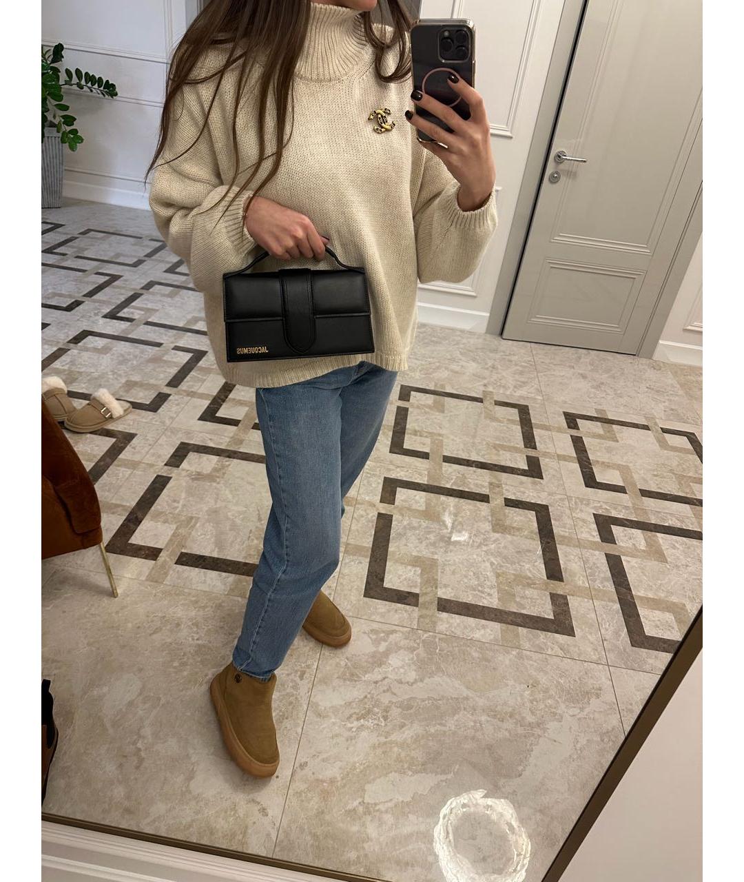 JACQUEMUS Черная кожаная сумка через плечо, фото 8