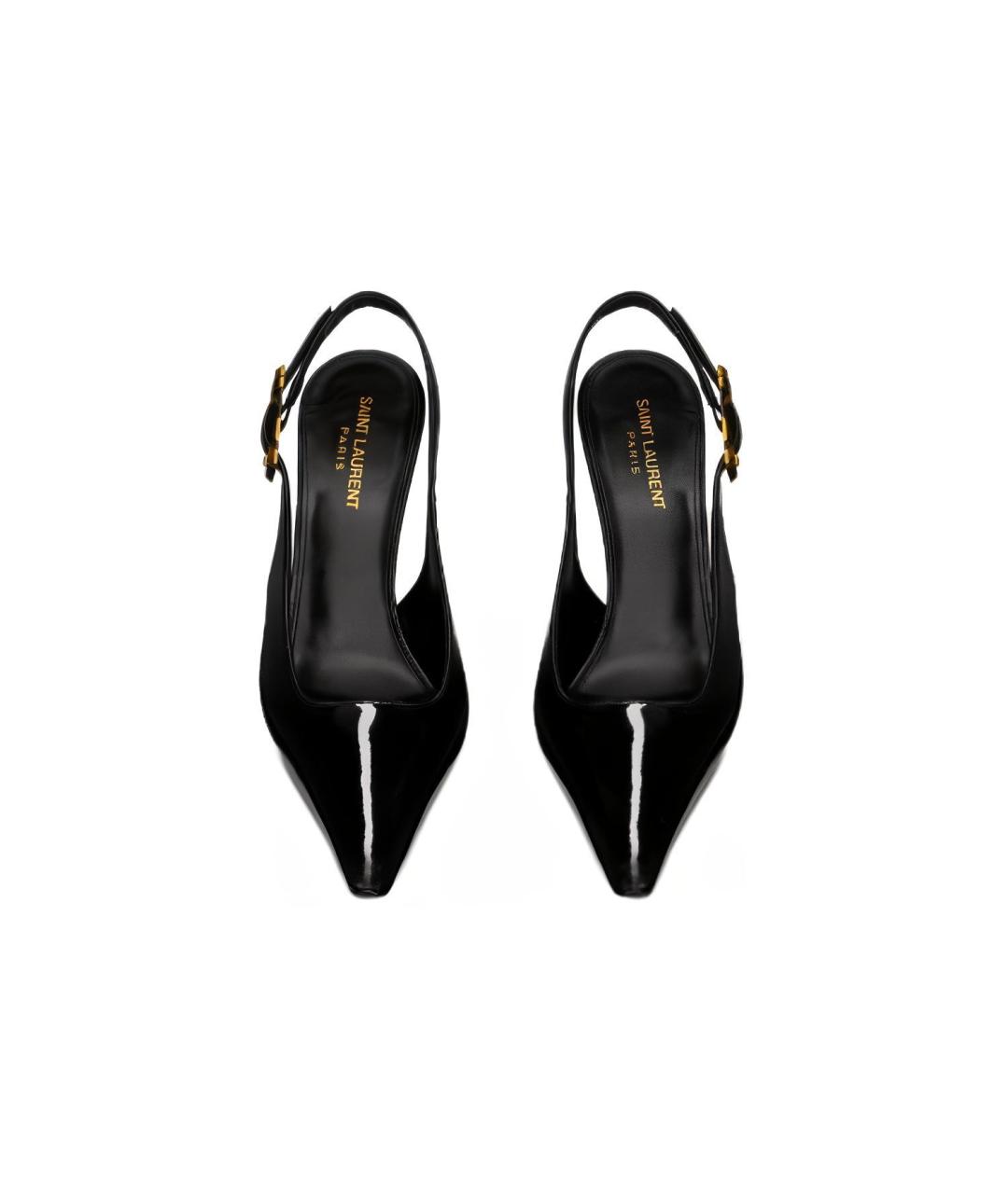 SAINT LAURENT Черные кожаные туфли, фото 4