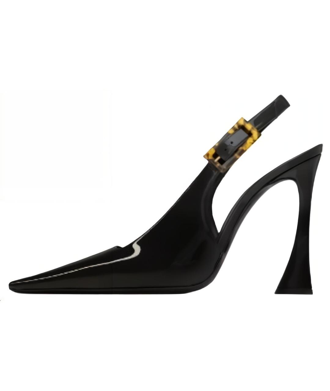 SAINT LAURENT Черные кожаные туфли, фото 2