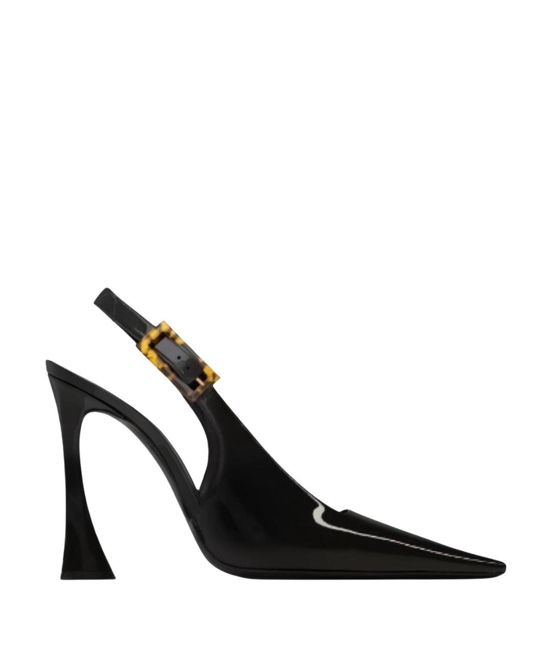 SAINT LAURENT Черные кожаные туфли, фото 1