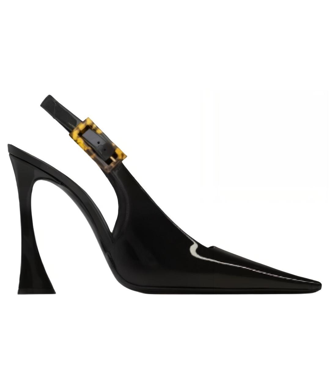 SAINT LAURENT Черные кожаные туфли, фото 5