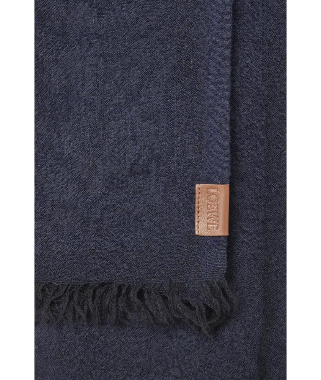 LOEWE Темно-синий кашемировый шарф, фото 3