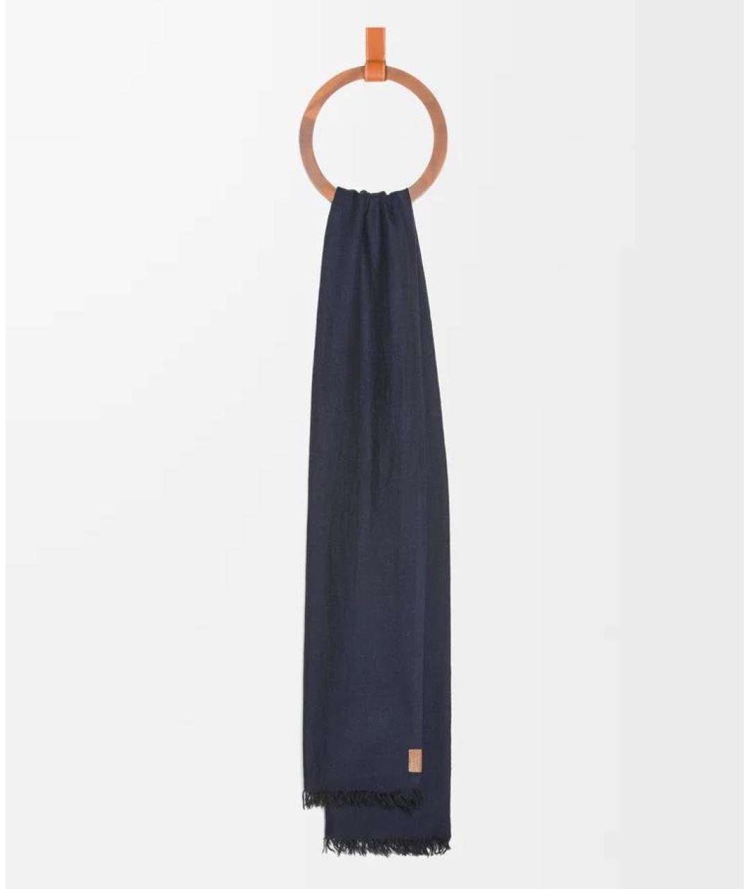 LOEWE Темно-синий кашемировый шарф, фото 2