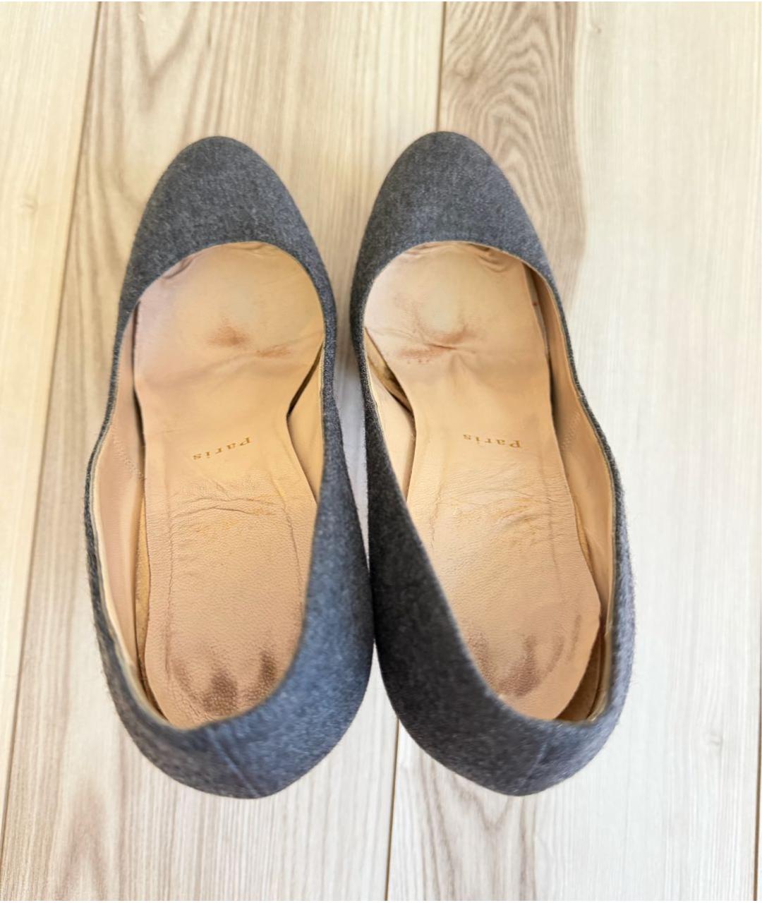 CHRISTIAN LOUBOUTIN Серые текстильные туфли, фото 3