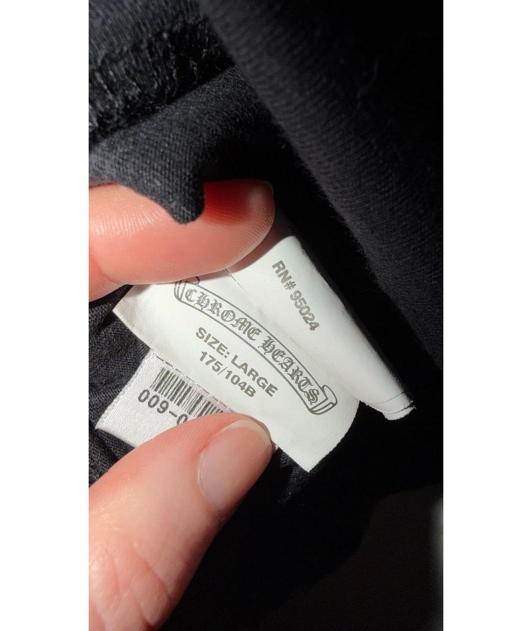 CHROME HEARTS Черная хлопковая футболка, фото 7