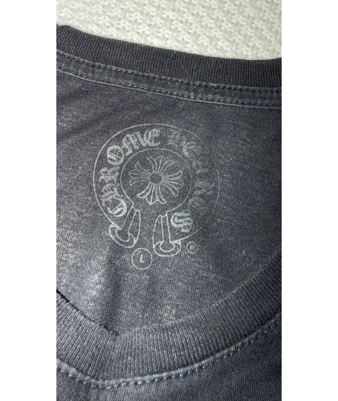 CHROME HEARTS Черная хлопковая футболка, фото 5