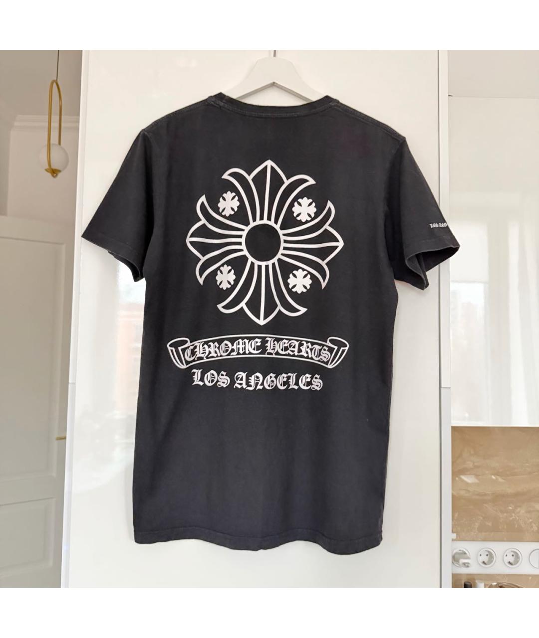 CHROME HEARTS Черная хлопковая футболка, фото 8