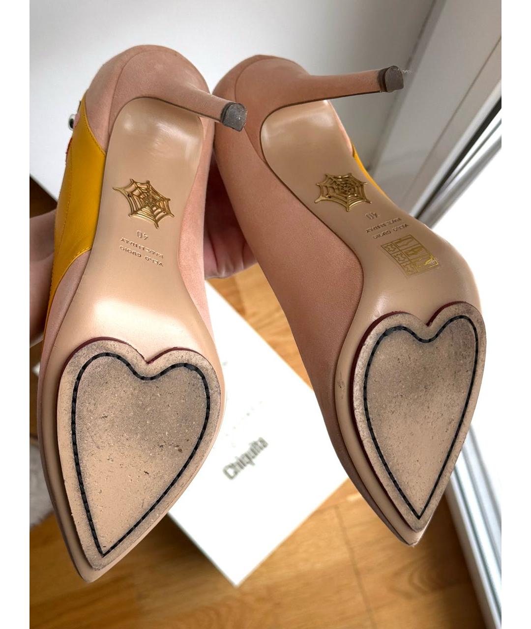 CHARLOTTE OLYMPIA Бежевые замшевые туфли, фото 7