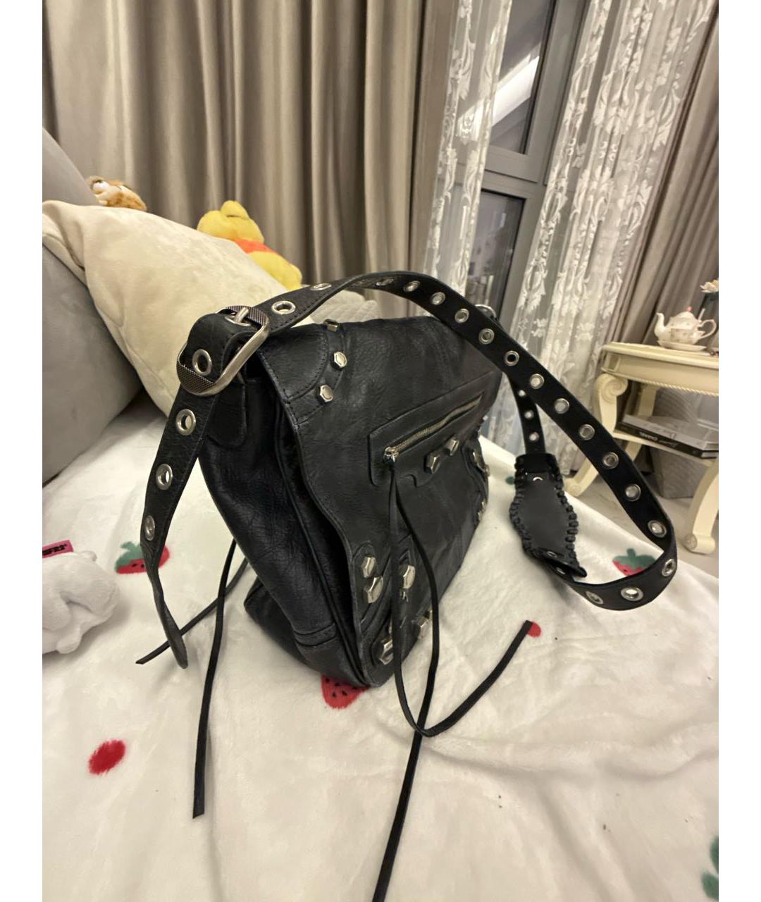 BALENCIAGA Темно-синяя кожаная сумка через плечо, фото 2