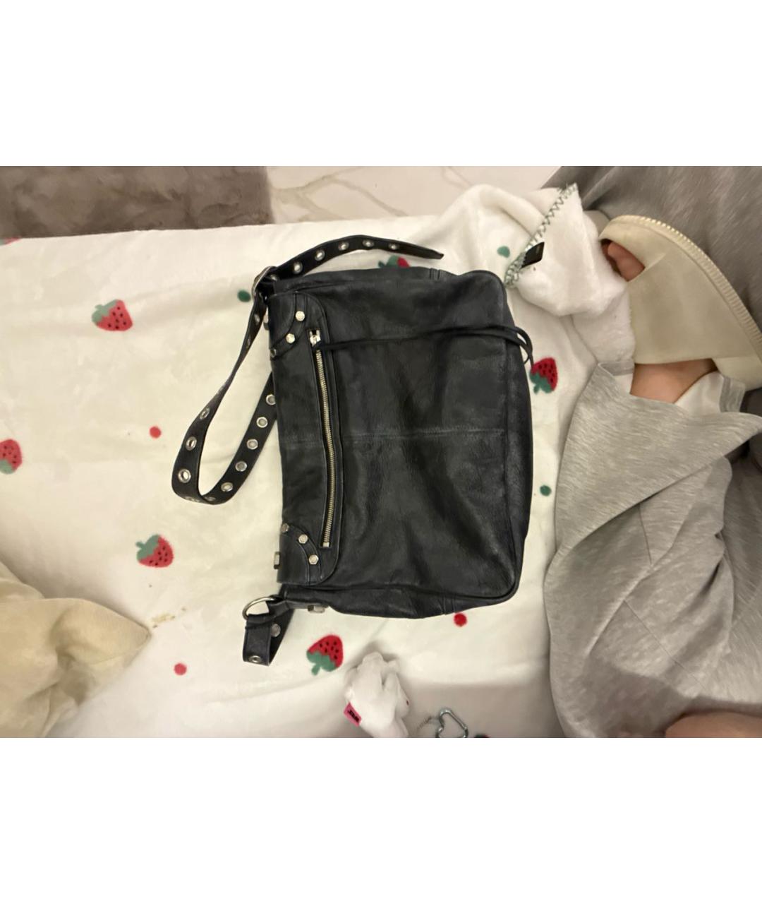 BALENCIAGA Темно-синяя кожаная сумка через плечо, фото 3