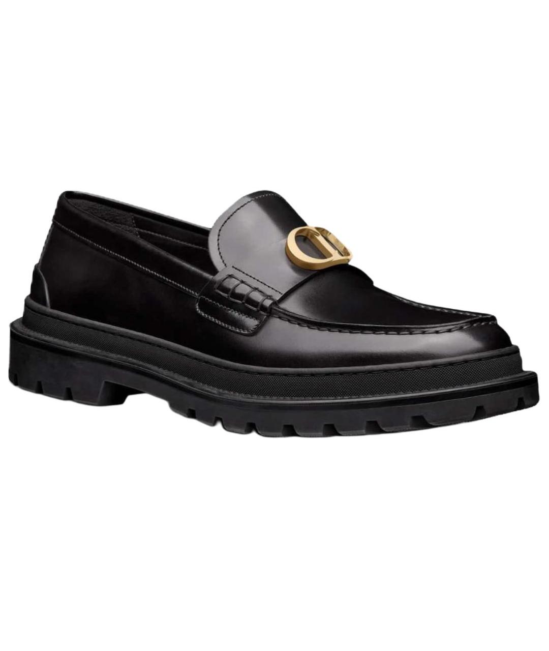 CHRISTIAN DIOR Черные кожаные лоферы, фото 2