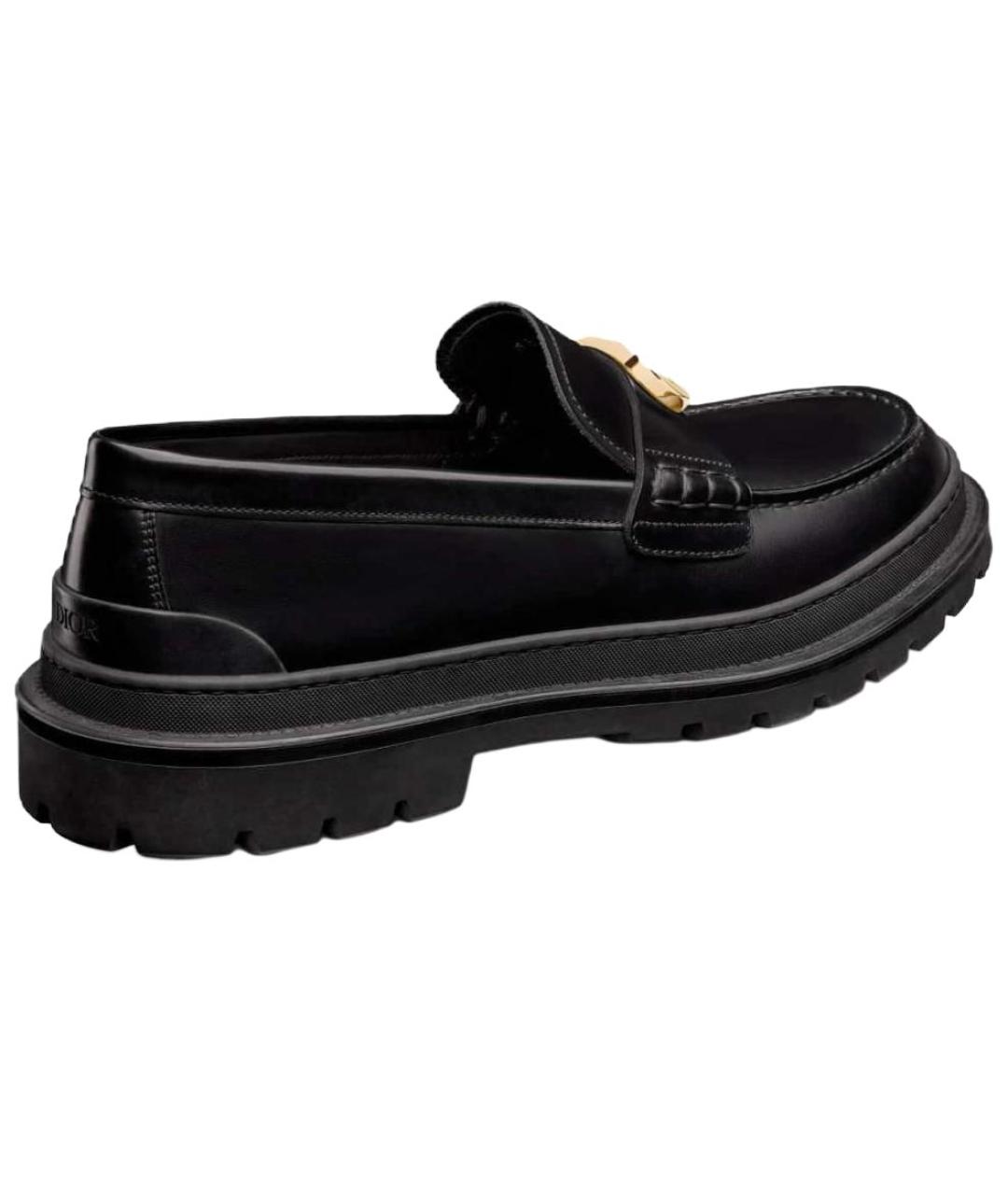 CHRISTIAN DIOR Черные кожаные лоферы, фото 4