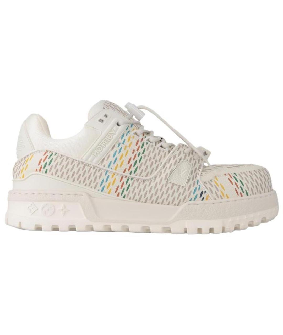 LOUIS VUITTON Белые кожаные низкие кроссовки / кеды, фото 1