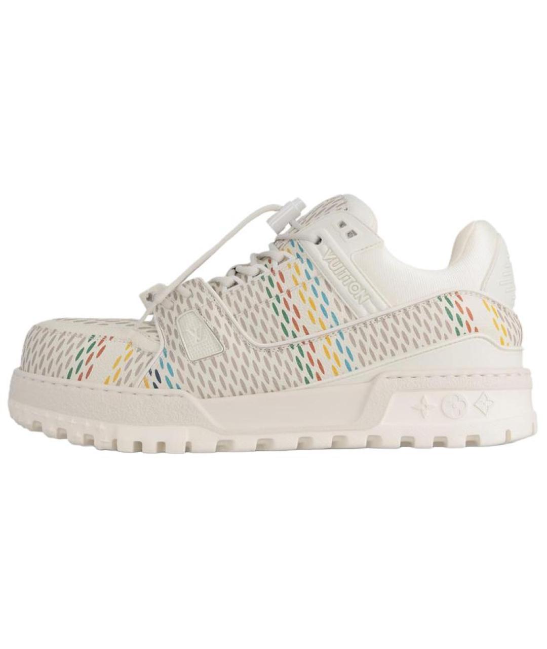 LOUIS VUITTON Белые кожаные низкие кроссовки / кеды, фото 6