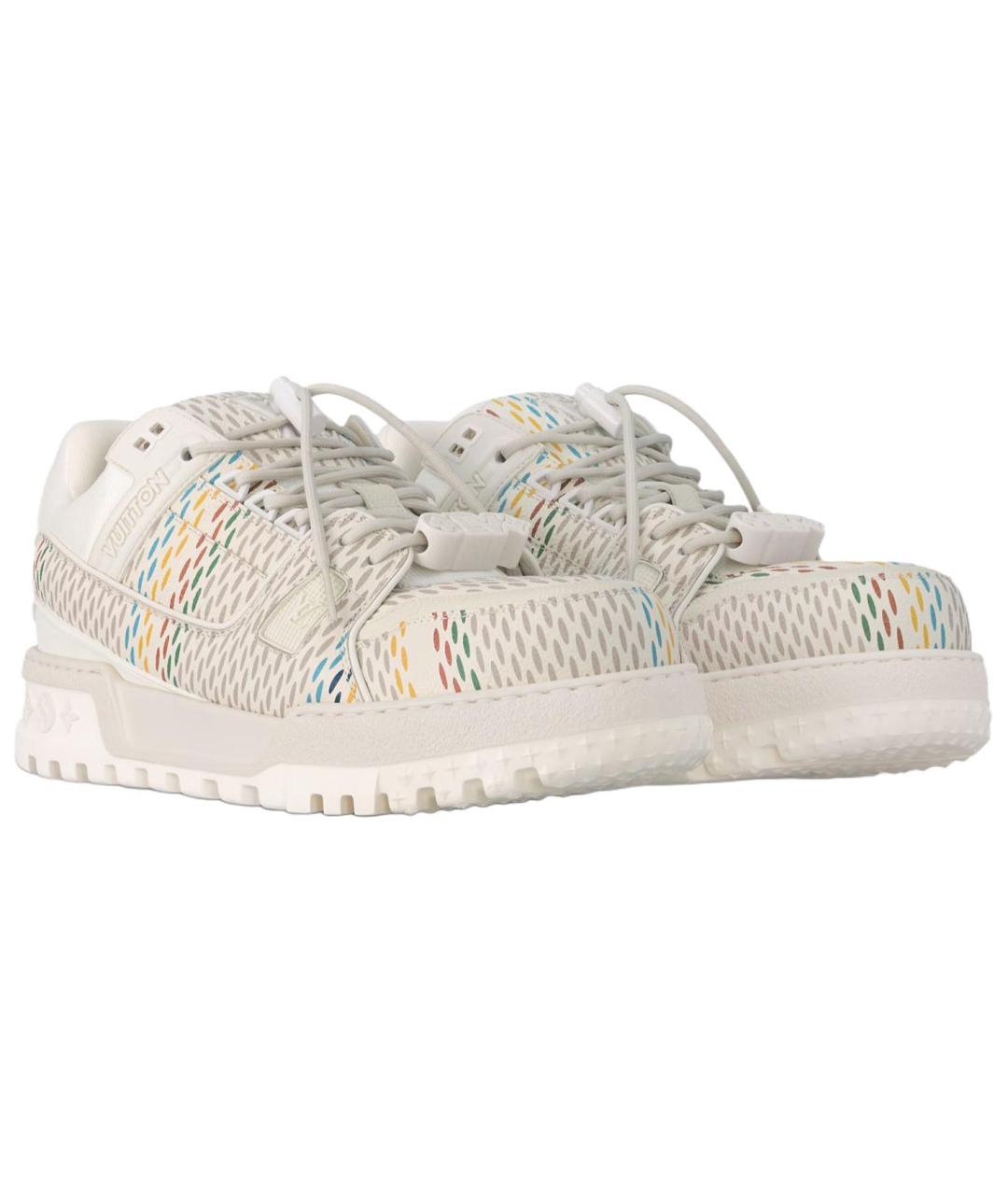 LOUIS VUITTON Белые кожаные низкие кроссовки / кеды, фото 2