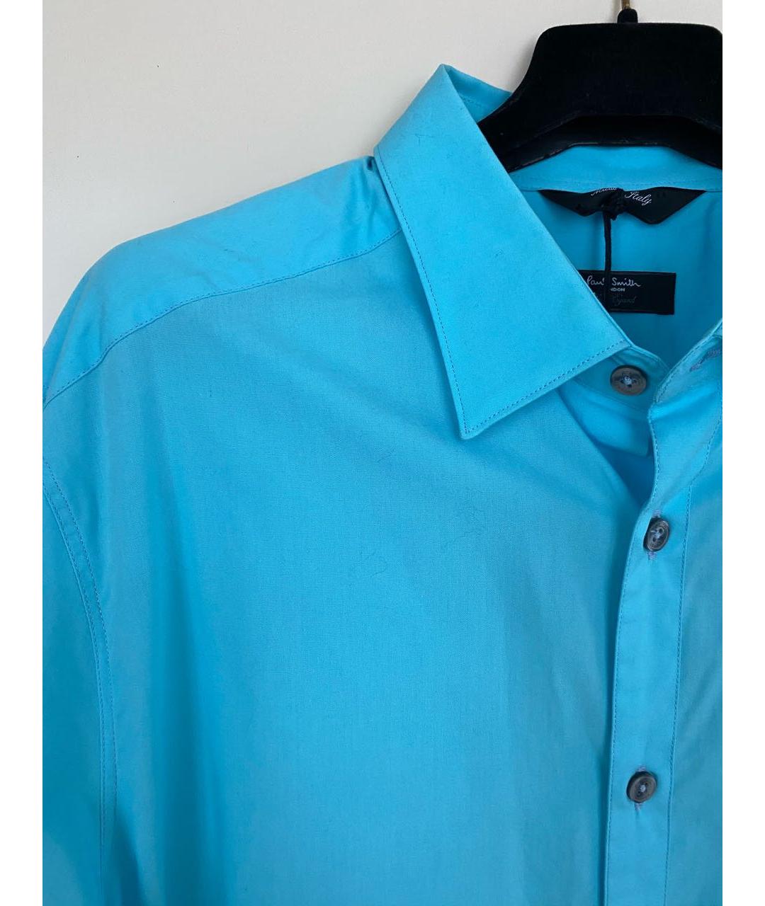 PAUL SMITH Голубая хлопковая классическая рубашка, фото 7