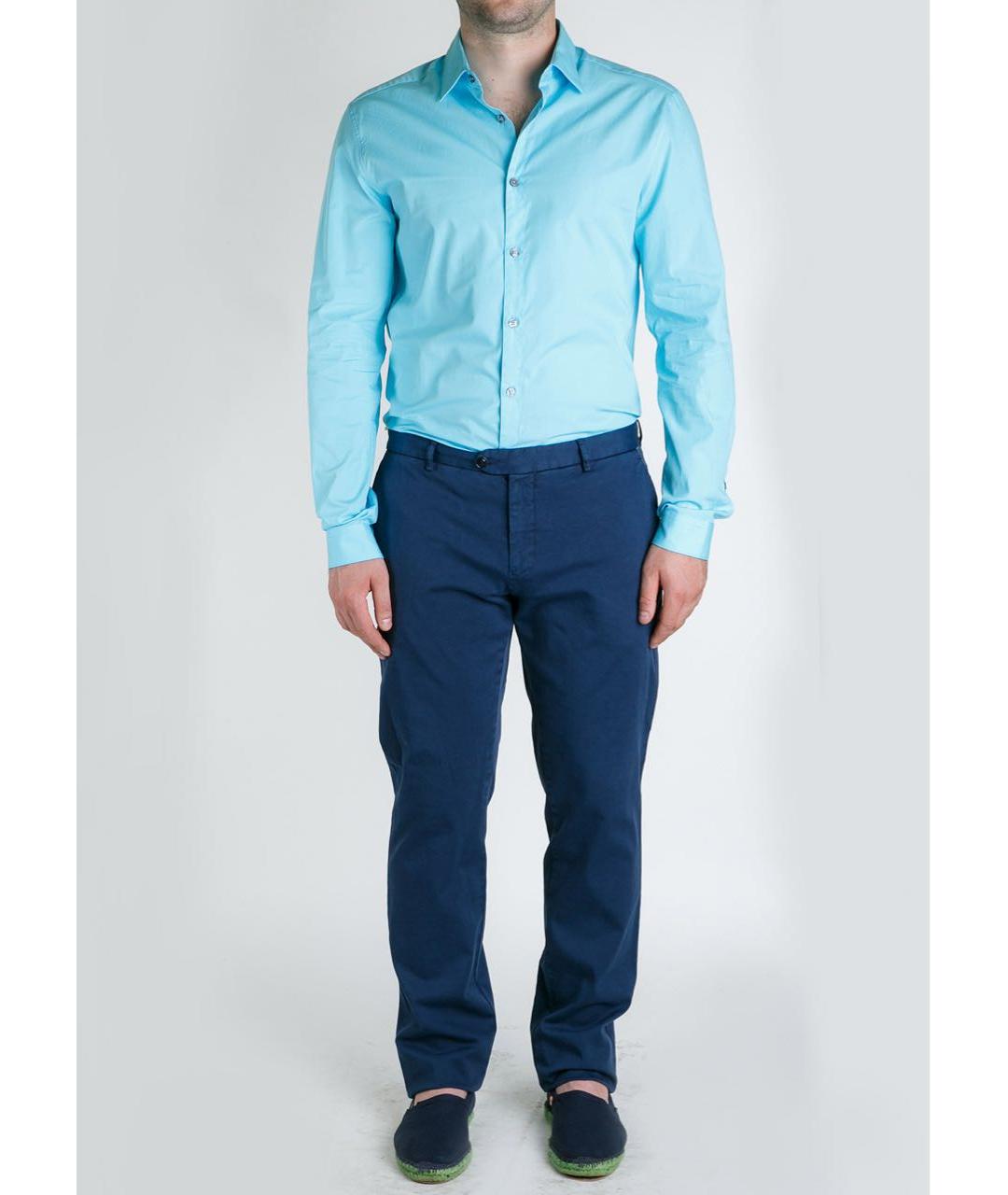 PAUL SMITH Голубая хлопковая классическая рубашка, фото 5