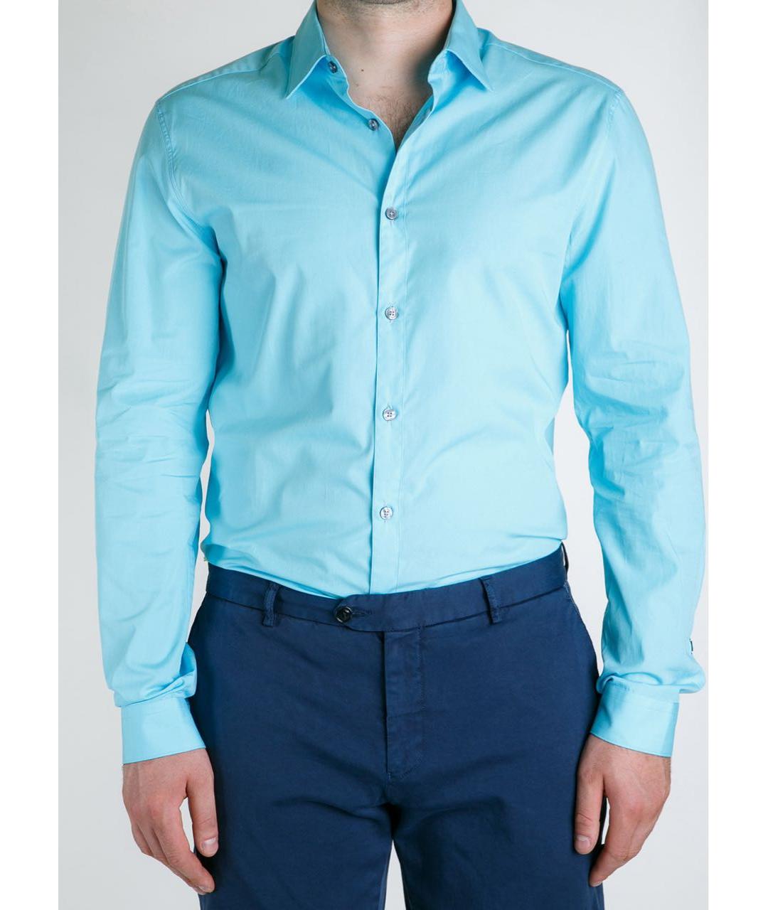 PAUL SMITH Голубая хлопковая классическая рубашка, фото 2