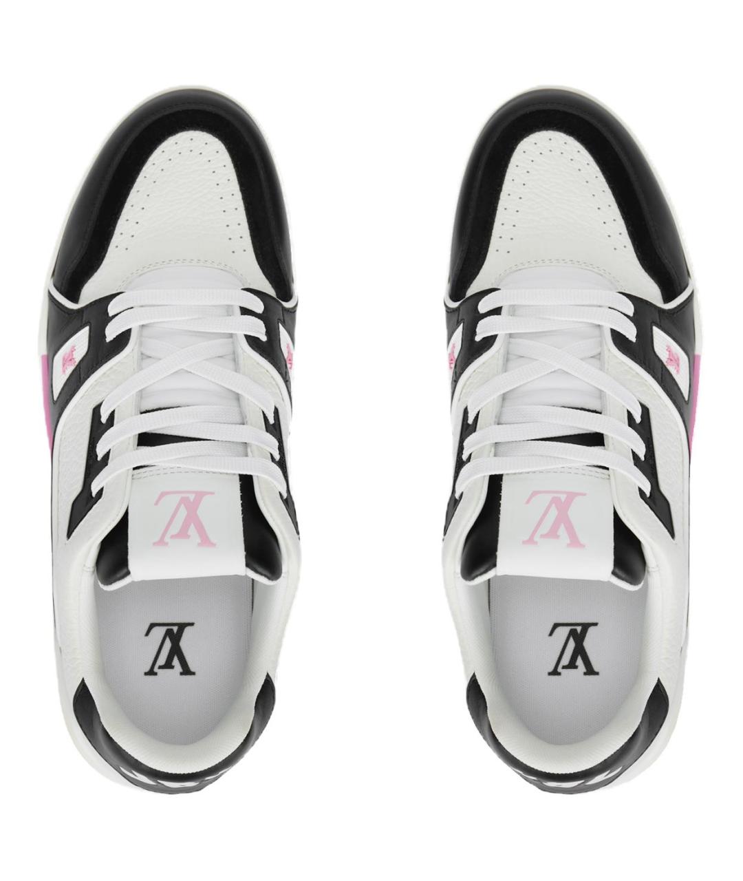 LOUIS VUITTON Розовые кожаные низкие кроссовки / кеды, фото 3