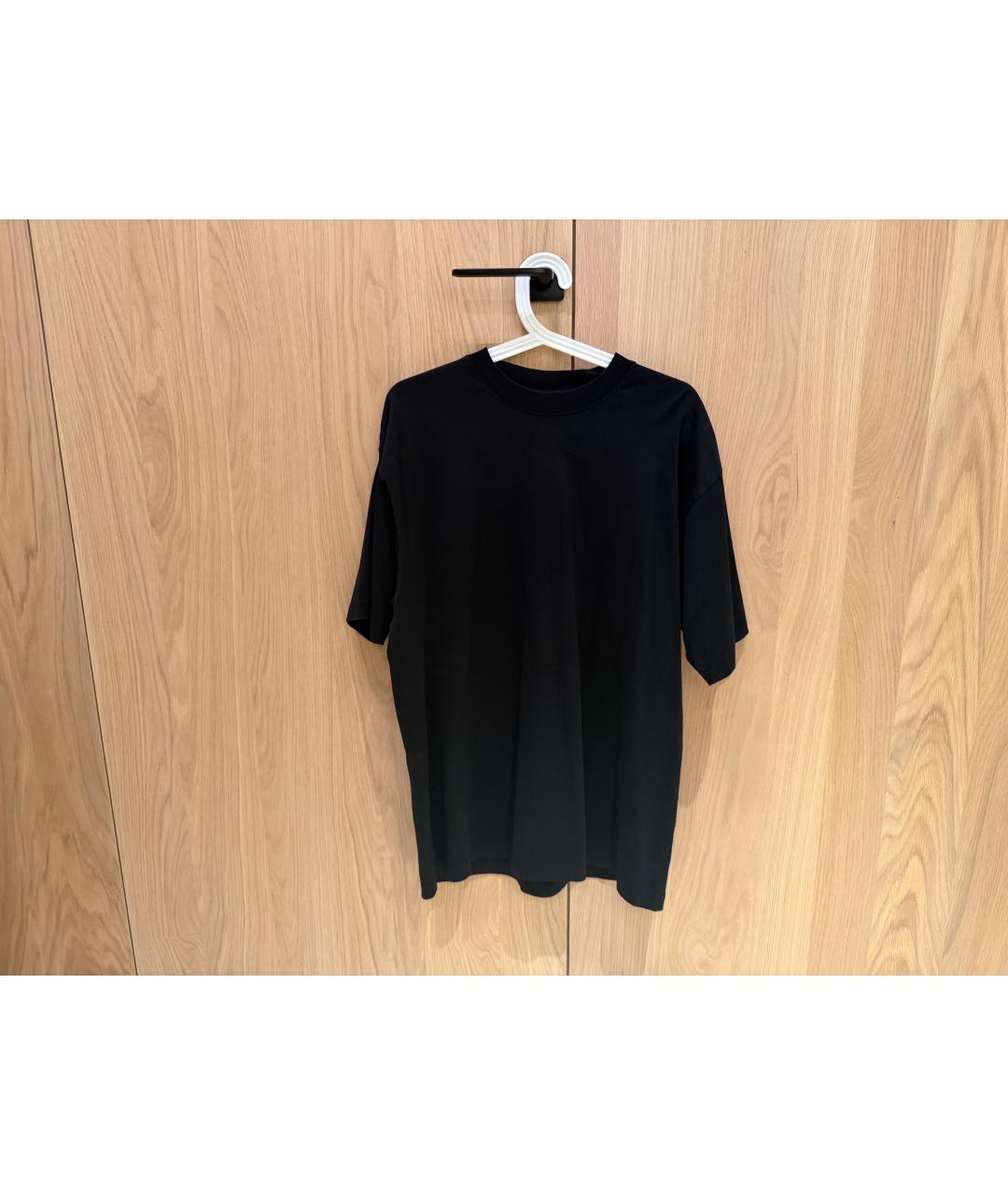 BALENCIAGA Черная хлопковая футболка, фото 4