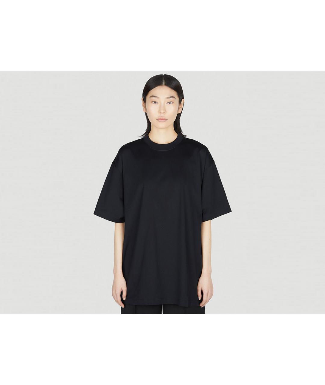 BALENCIAGA Черная хлопковая футболка, фото 2