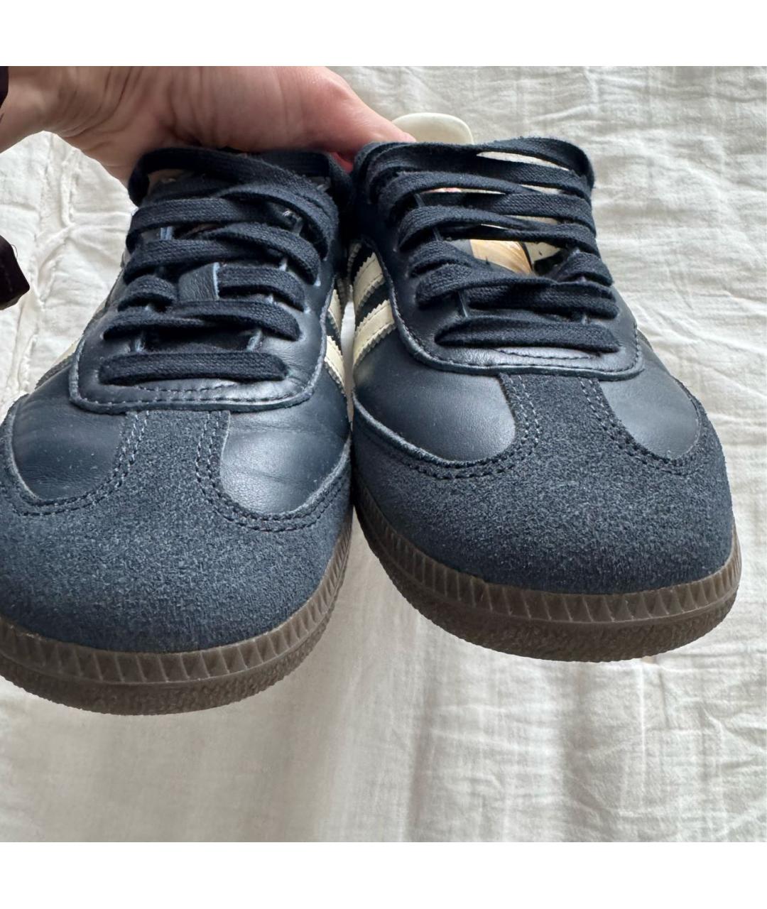 ADIDAS Темно-синие кожаные кеды, фото 3