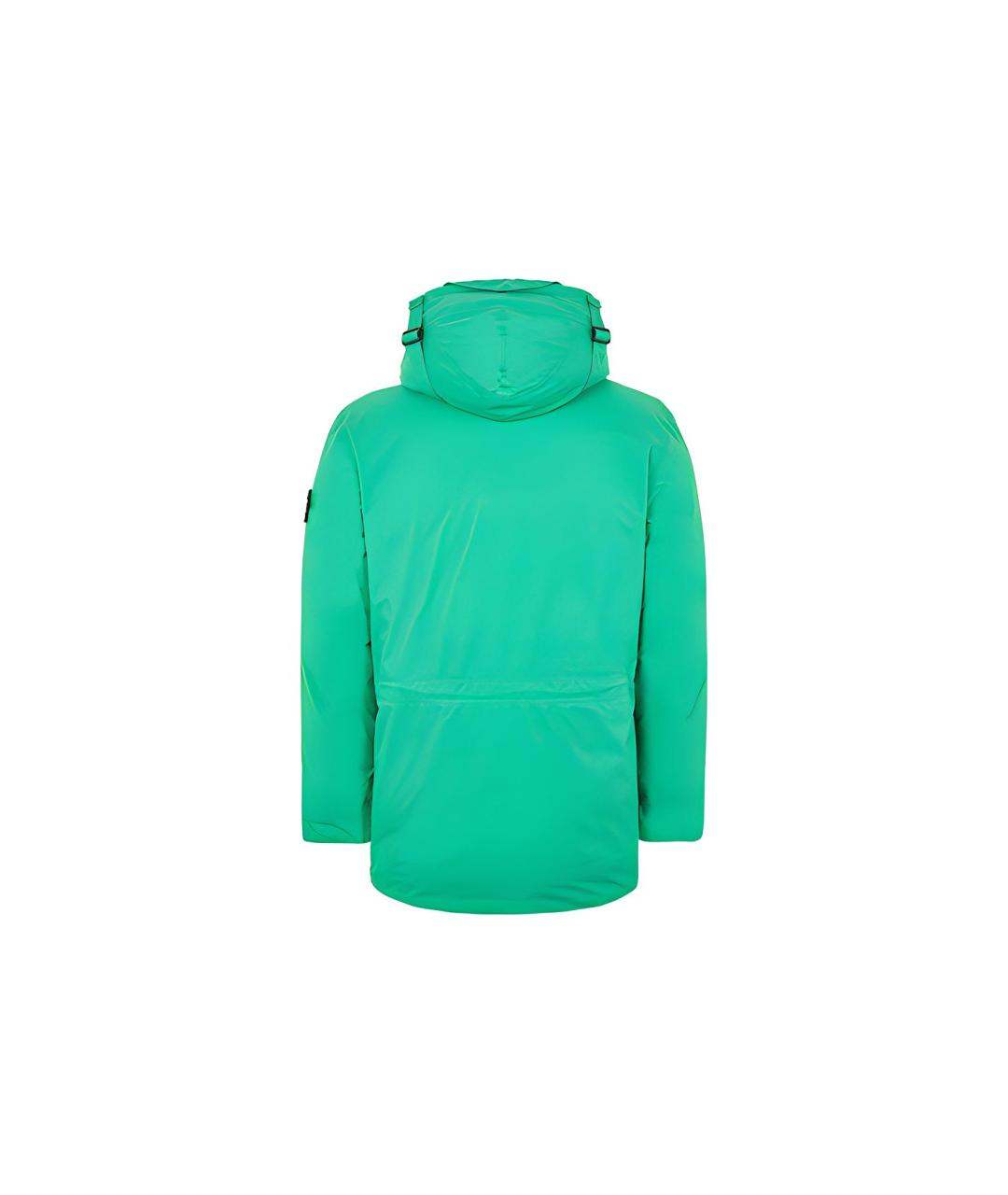 STONE ISLAND Зеленый пуховик, фото 2