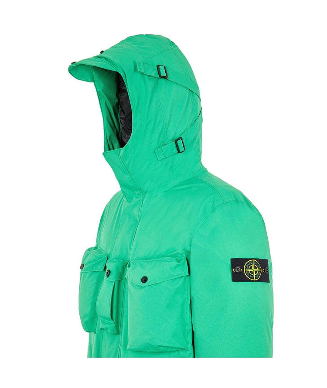 STONE ISLAND Зеленый пуховик, фото 5