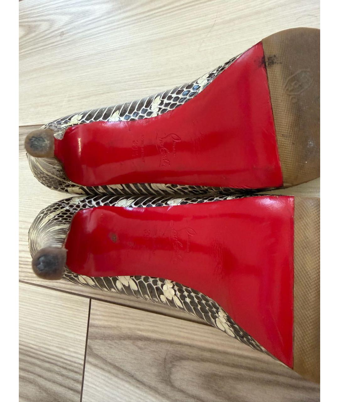 CHRISTIAN LOUBOUTIN Серые туфли из экзотической кожи, фото 5