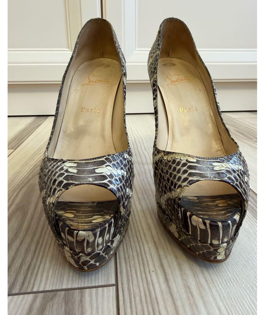 CHRISTIAN LOUBOUTIN Серые туфли из экзотической кожи, фото 2