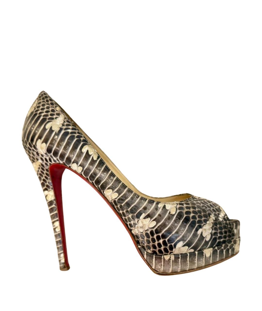 CHRISTIAN LOUBOUTIN Серые туфли из экзотической кожи, фото 1