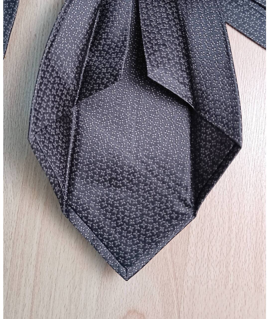 LOUIS VUITTON Коричневый шелковый галстук, фото 3