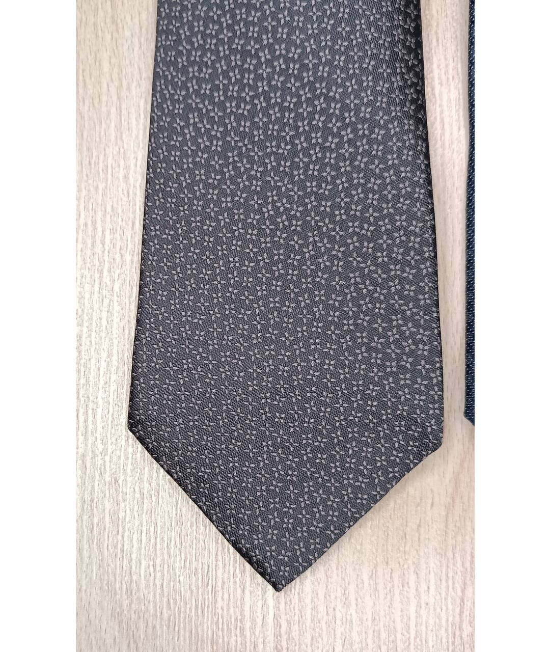 LOUIS VUITTON Коричневый шелковый галстук, фото 6