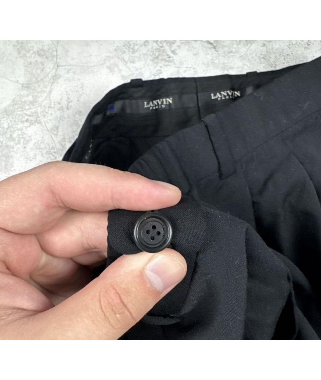 LANVIN Черные классические брюки, фото 2