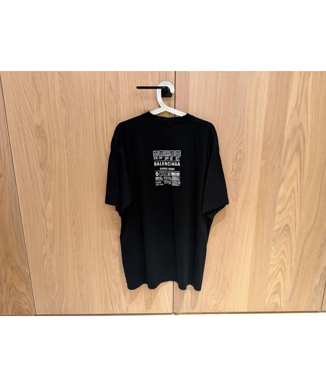 BALENCIAGA Черная хлопковая футболка, фото 6