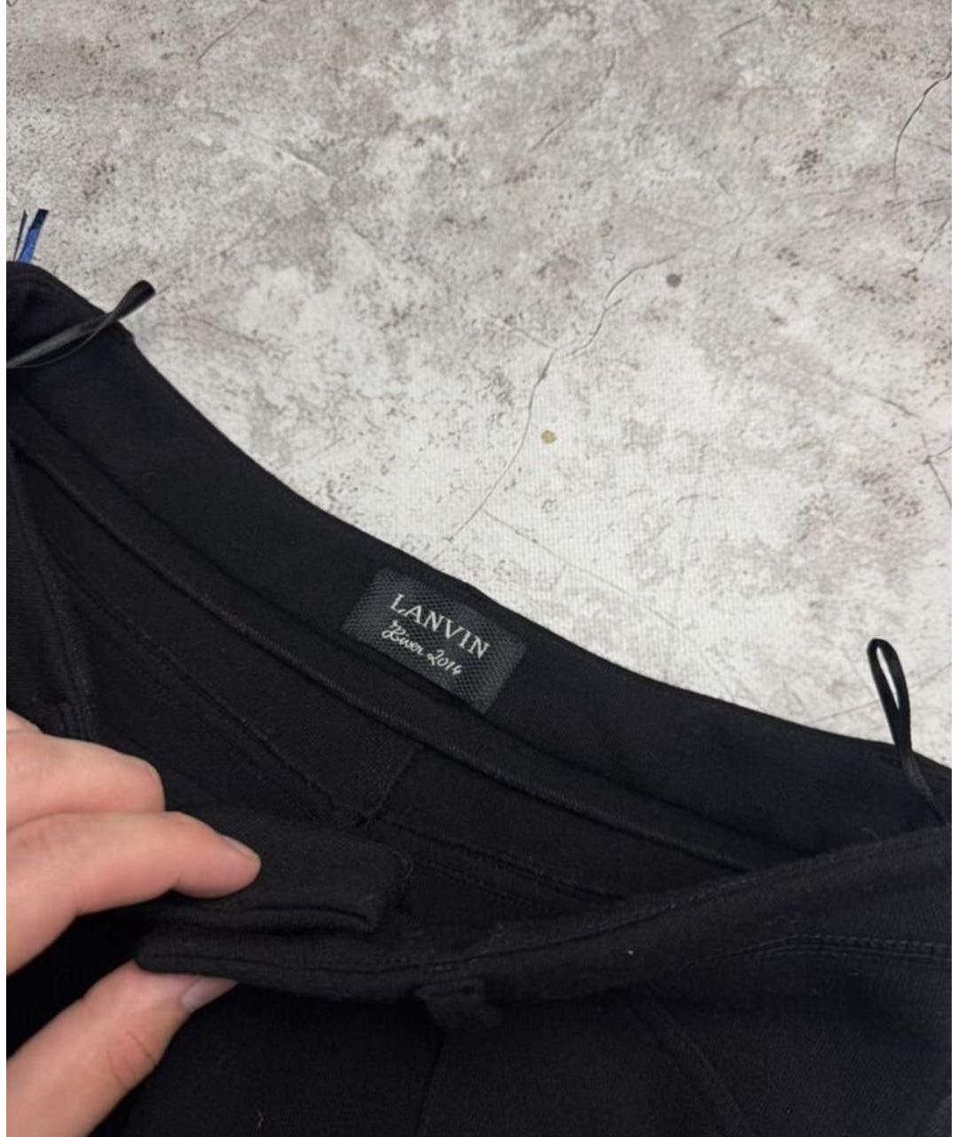 LANVIN Черные шерстяные брюки узкие, фото 2