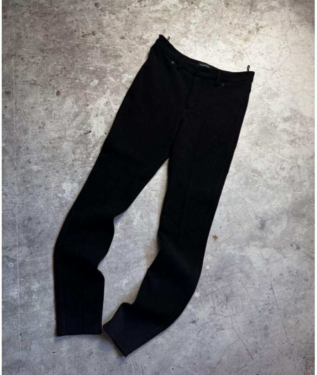 LANVIN Черные шерстяные брюки узкие, фото 5