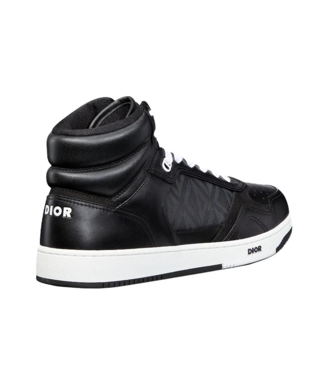 CHRISTIAN DIOR Черные кожаные низкие кроссовки / кеды, фото 3