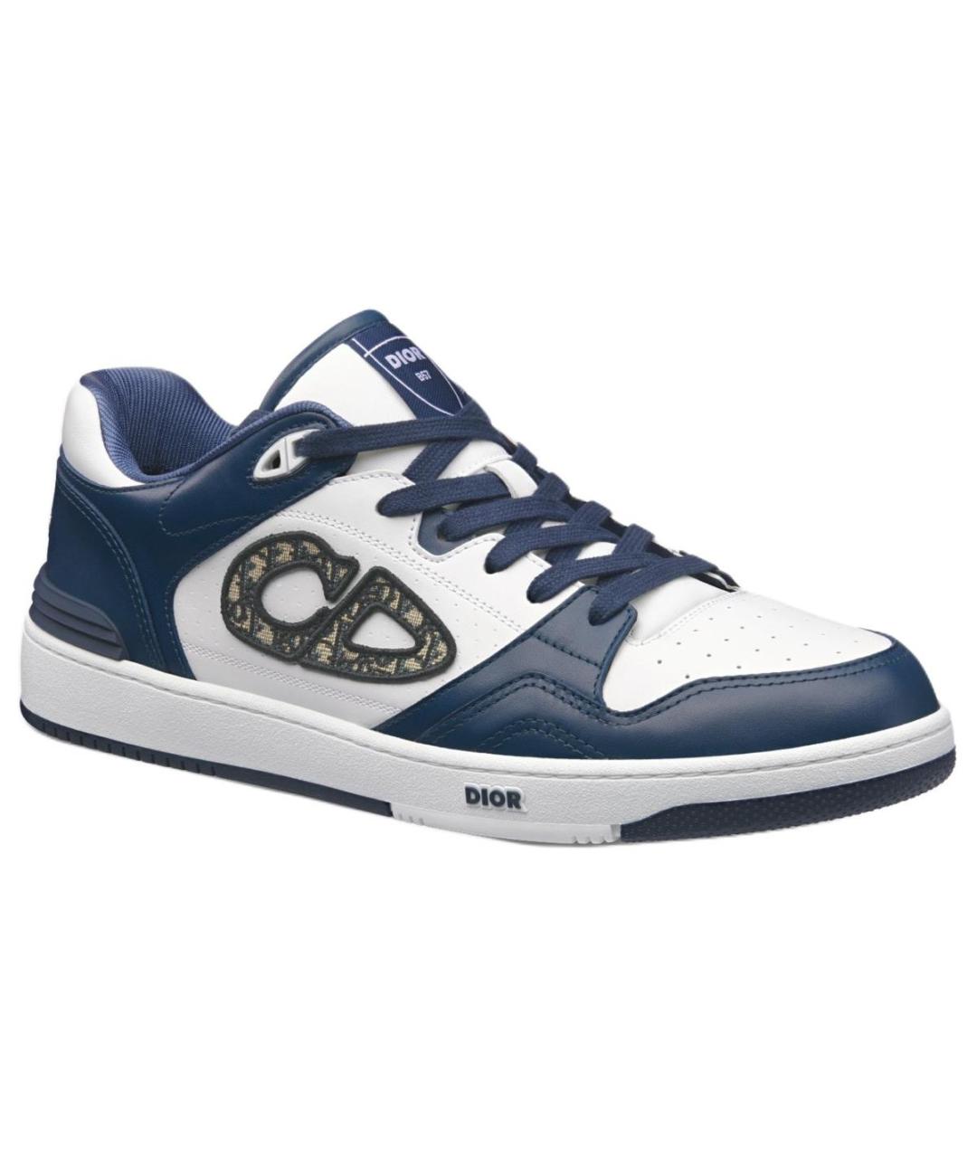 CHRISTIAN DIOR Темно-синие кожаные низкие кроссовки / кеды, фото 3