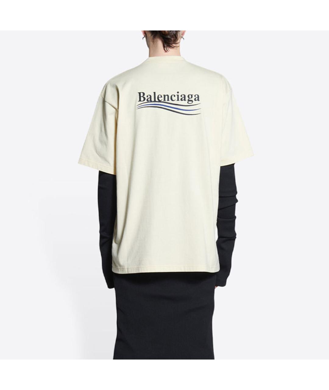 BALENCIAGA Бежевая футболка, фото 7