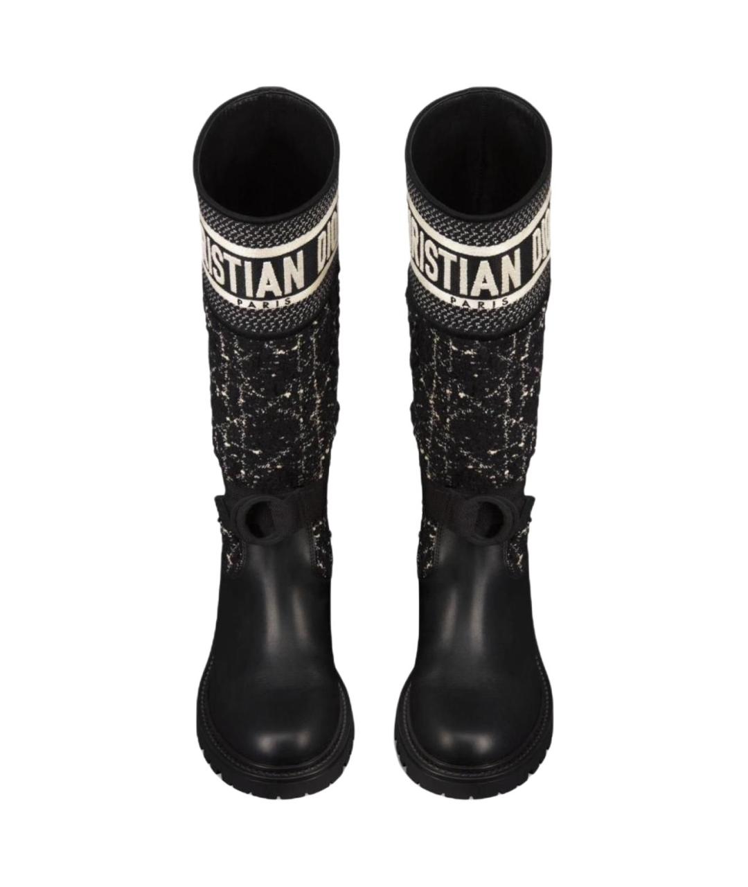 CHRISTIAN DIOR Черные кожаные сапоги, фото 4