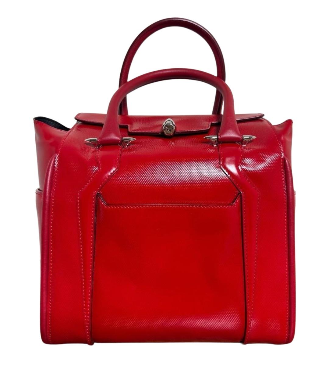 THIERRY MUGLER Красная кожаная сумка с короткими ручками, фото 1