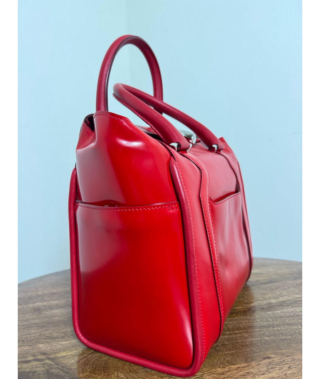 THIERRY MUGLER Красная кожаная сумка с короткими ручками, фото 3