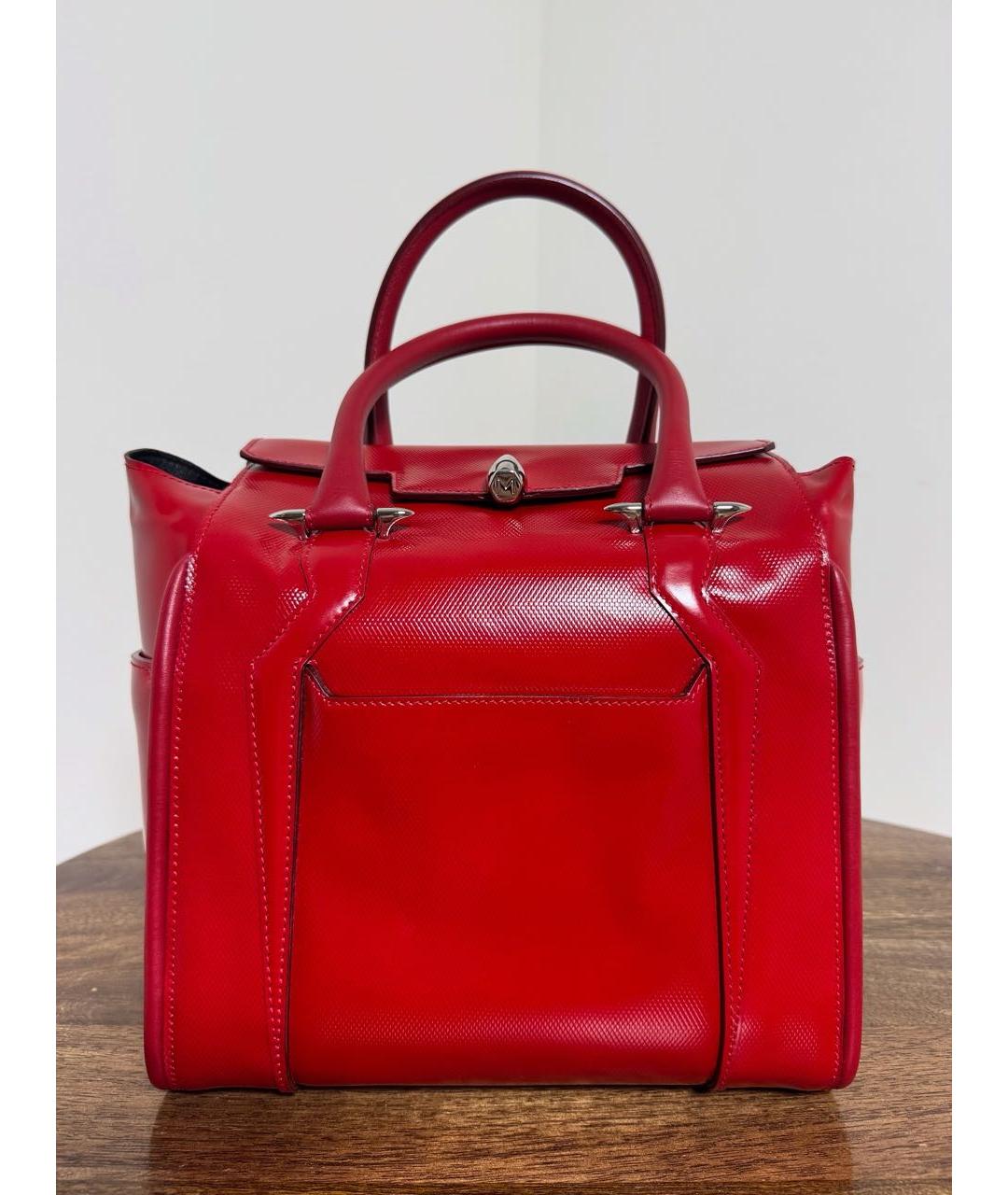 THIERRY MUGLER Красная кожаная сумка с короткими ручками, фото 9