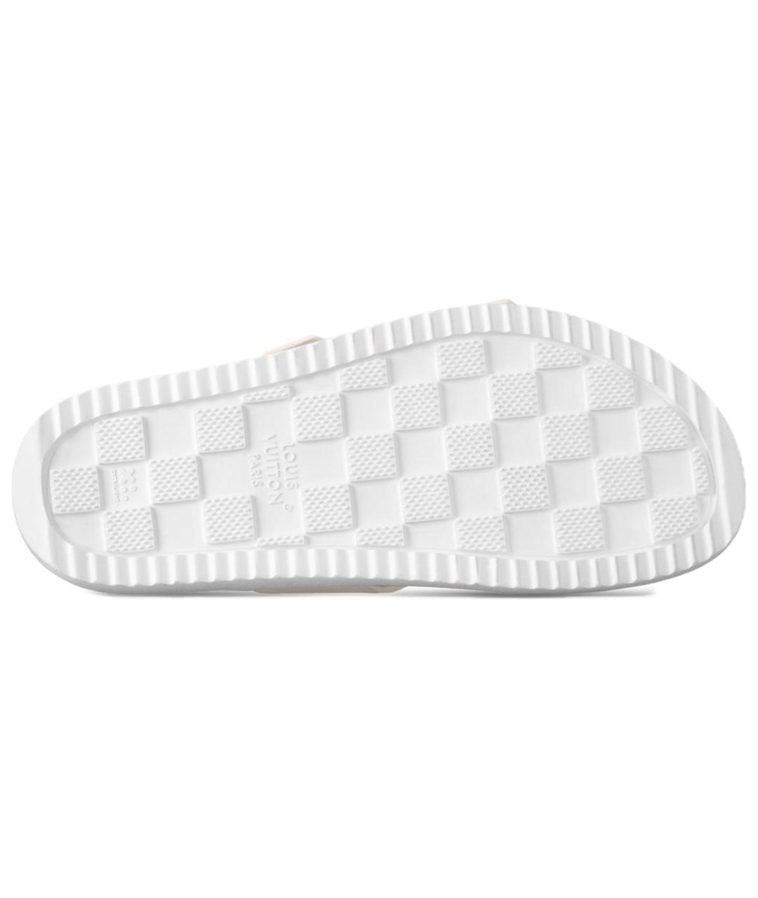 LOUIS VUITTON Белые кожаные сандалии, фото 5