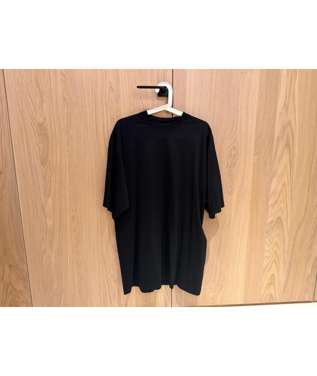 BALENCIAGA Черная хлопковая футболка, фото 5