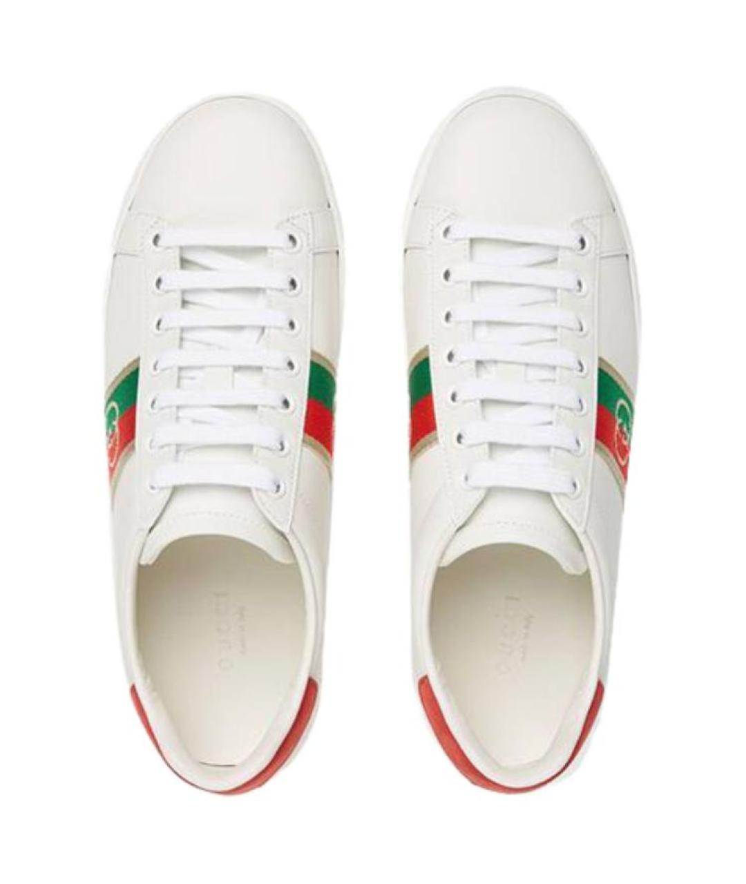 GUCCI Белые кожаные кеды, фото 3