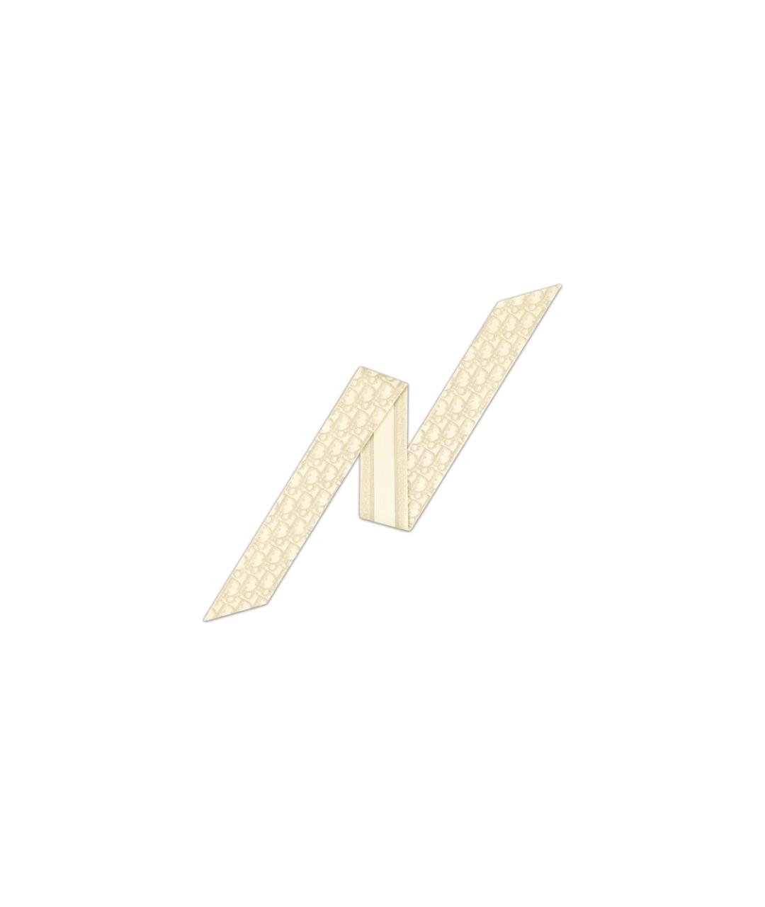 CHRISTIAN DIOR Бежевый шелковый шарф, фото 1